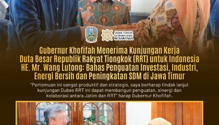 Gubernur Khofifah Terima Kunjungan Diplomatik, Dorong Sinergi Investasi dan Pembangunan SDM