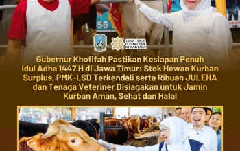 Gubernur Khofifah Optimistis Pelaksanaan Kurban 1447 H Berjalan Lancar dengan Dukungan SDM Profesional