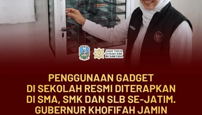 Gubernur Khofifah Tegaskan Aturan Gadget di Sekolah Demi Pembelajaran Lebih Sehat