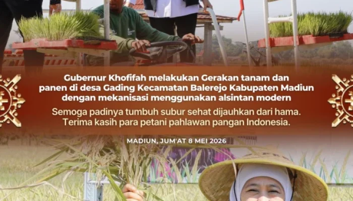 Gubernur Khofifah Targetkan Produksi Padi Jawa Timur Terus Tumbuh di 2026