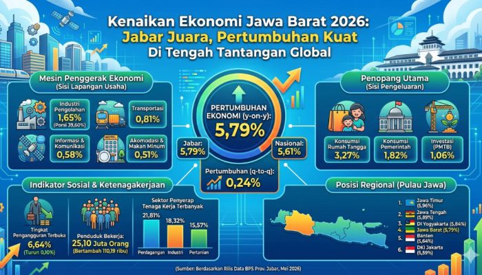 Kinerja Ekonomi Jawa Barat Positif, Tumbuh 5,79 Persen di Tengah Tantangan Global