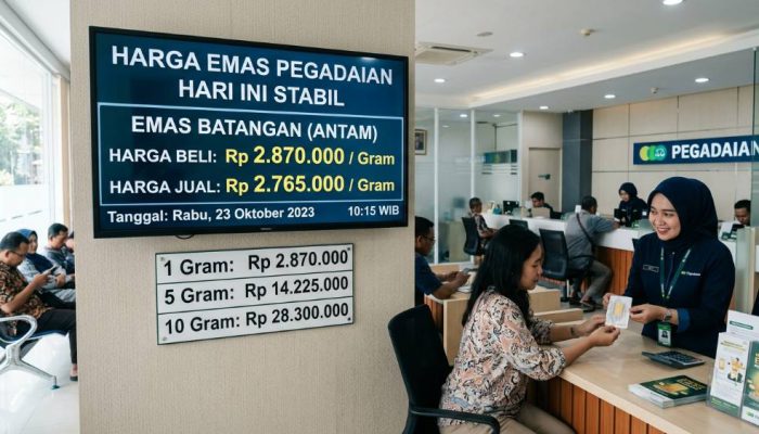 Harga Emas Pegadaian Hari Ini Stabil, Antam Rp2,87 Juta per Gram