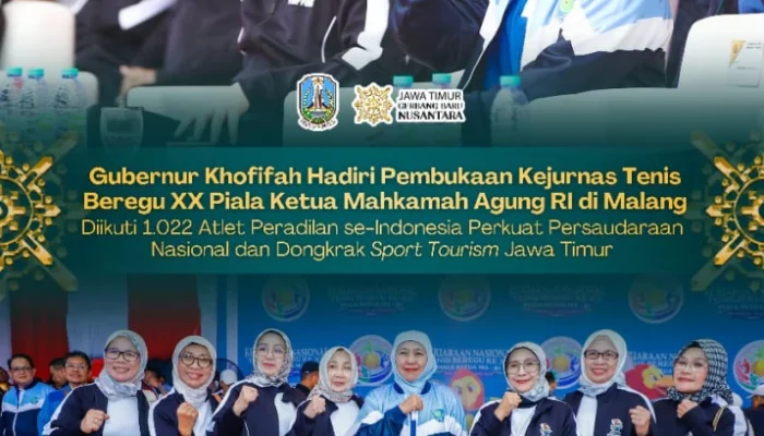 Gubernur Khofifah Dorong Sport Tourism Makin Berkembang Lewat Kejurnas Tenis Piala Ketua MA