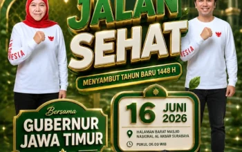 Semarak Tahun Baru Islam 1448 H, Gubernur Khofifah Gelar Jalan Sehat Bersama di Masjid Al Akbar Surabaya