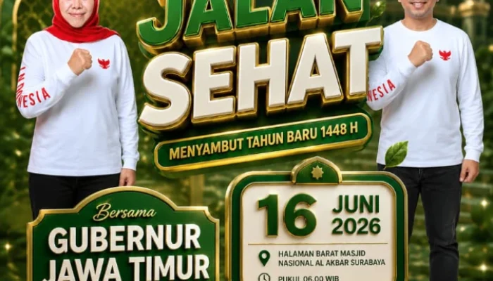 Semarak Tahun Baru Islam 1448 H, Gubernur Khofifah Gelar Jalan Sehat Bersama di Masjid Al Akbar Surabaya