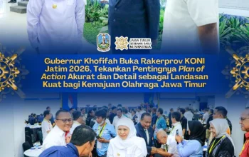 Gubernur Khofifah Buka Rakerprov KONI Jatim 2026, Tekankan Pembinaan Atlet Sejak Dini untuk Kemajuan Olahraga