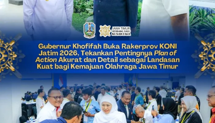 Gubernur Khofifah Buka Rakerprov KONI Jatim 2026, Tekankan Pembinaan Atlet Sejak Dini untuk Kemajuan Olahraga