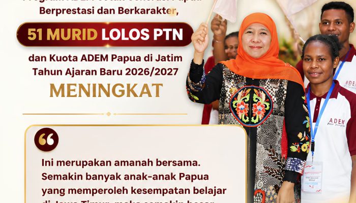Khofifah Apresiasi Keberhasilan Program ADEM Papua, Kuota Tahun Ajaran Baru Meningkat