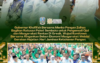 Gubernur Khofifah Dorong Stabilitas Pangan, Bantuan Sembako Disalurkan untuk Ojol, Nelayan, dan Warga Gresik