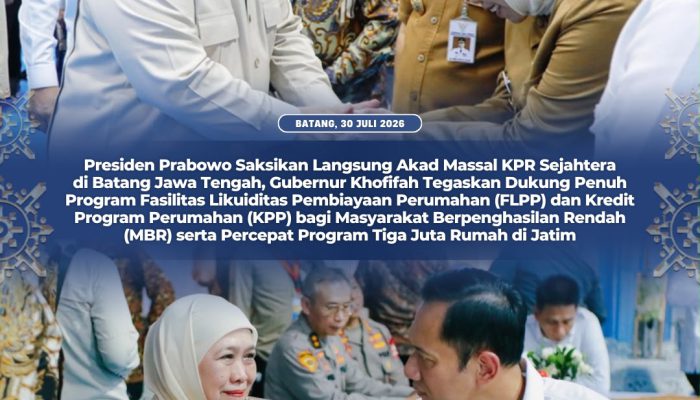 Gubernur Khofifah: Jatim Siap Optimalkan 60 Ribu Lebih Rumah Subsidi untuk Percepat Kepemilikan Hunian MBR
