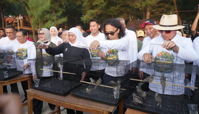 Gubernur Khofifah dan Kaka Slank Tanam Cemara Udang di Festival Mangrove Jatim ke-10, Dorong Indonesia Jadi Kiblat Konservasi Dunia
