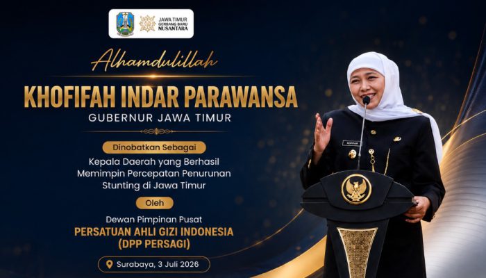Berhasil Tekan Angka Stunting, Gubernur Khofifah Terima Apresiasi dari Persatuan Ahli Gizi Indonesia