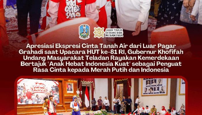 Kisah Haru di Balik Anak-Anak Hormat Bendera dari Luar Grahadi, Gubernur Khofifah Beri Apresiasi