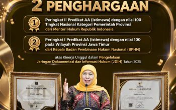 Jatim Raih Dua Penghargaan JDIH Sekaligus, Gubernur Khofifah Dorong Layanan Informasi Hukum Makin Digital