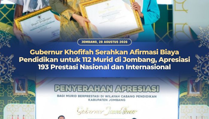 Gubernur Khofifah: Prestasi Murid Jombang Harus Jadi Pintu Masuk Perguruan Tinggi Negeri