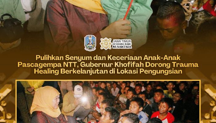 Bangkitkan Semangat Anak Korban Gempa NTT, Gubernur Khofifah Ajak Bernyanyi dan Raih Cita-Cita