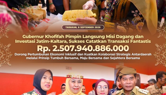Gubernur Khofifah Pimpin Langsung Misi Dagang dan Investasi Jatim–Kaltara, Sukses Catatkan Transaksi Fantastis Rp2,5 Triliun