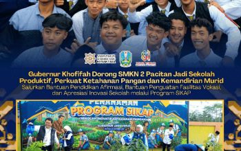 Khofifah Tanam 81 Pohon Produktif dan Panen Ikan di SMKN 2 Pacitan, Perkuat Ketahanan Pangan