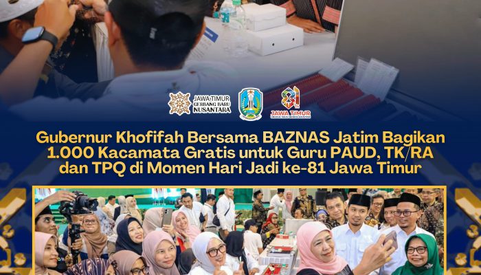 BAZNAS Jatim Salurkan Bantuan untuk Guru dan Mustahik, Khofifah: Kolaborasi Ini Sangat Komprehensif