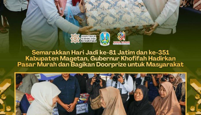 Harga Sembako Terjangkau, Khofifah Buka Pasar Murah ke-161 di Pojoksari Magetan