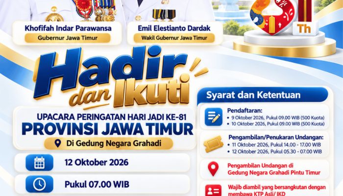 Grahadi Jadi Magnet Warga, 500 Undangan Upacara HUT ke-81 Jatim Habis dalam 31 Detik
