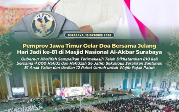Doa, Dzikir, dan Khotmil Qur’an Warnai HUT ke-81 Jatim, Khofifah Libatkan 4.000 Penghafal Al-Qur’an