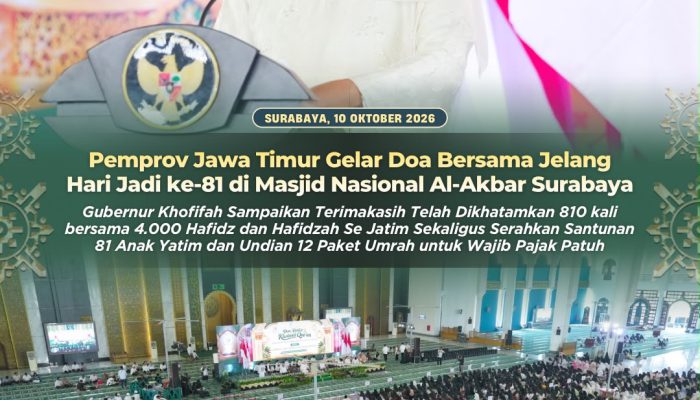 Doa, Dzikir, dan Khotmil Qur’an Warnai HUT ke-81 Jatim, Khofifah Libatkan 4.000 Penghafal Al-Qur’an