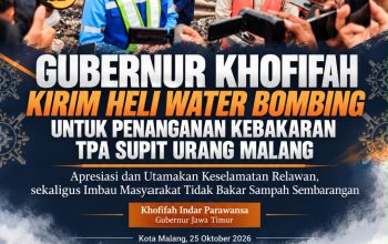 Khofifah Perkuat Sinergi Pemadaman Kebakaran TPA Supit Urang, Petugas dan Relawan Diminta Utamakan Keselamatan
