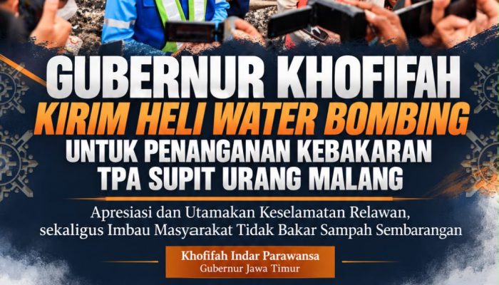 Khofifah Perkuat Sinergi Pemadaman Kebakaran TPA Supit Urang, Petugas dan Relawan Diminta Utamakan Keselamatan